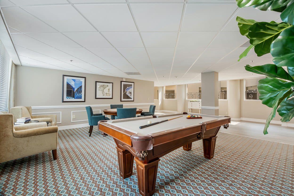 Game room with billiards table